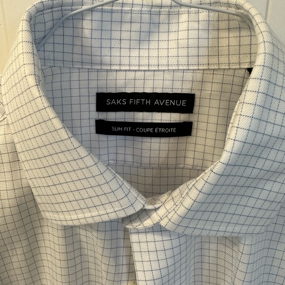 NWT Saks Fifth Avenue men’s dress shirt. Size 16 - 34/35 slim fit - Picture 9 of 9